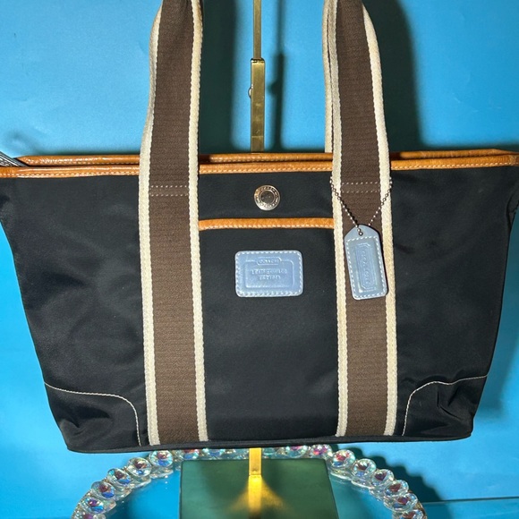 Coach Vintage Hampton Mini Tote w/Brown and Black Accents Approx. 14.5” x 8” x 4 - Picture 1 of 15